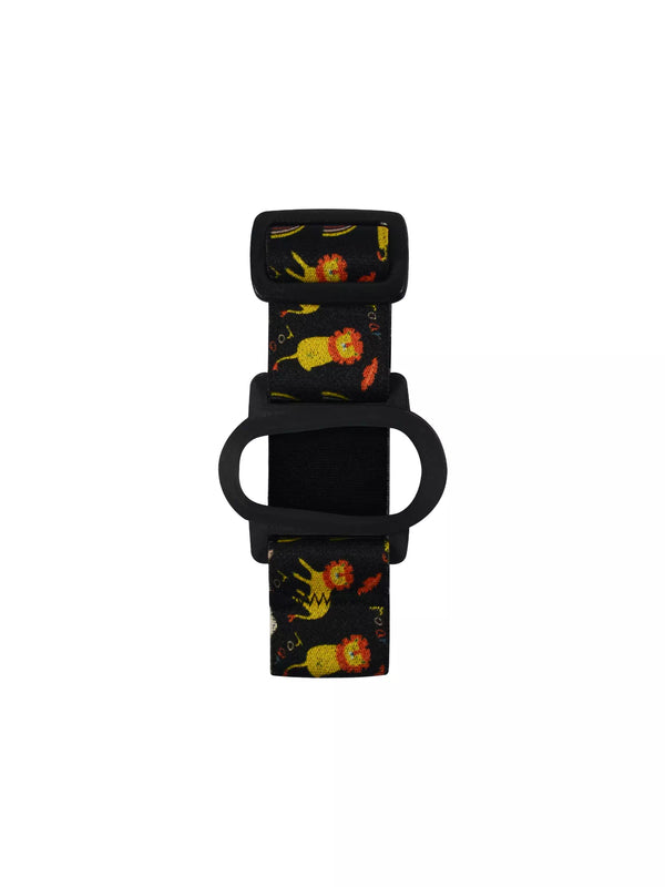 Dexcom G6 adjustable armband for children with playful lion motifs.