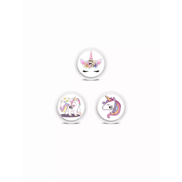 Freestyle Libre 2 Stickers in Fun Vibes Unicorn design. Customize your CGM sensor with unicorn designs. 3 stickers per pack. Non-removable.