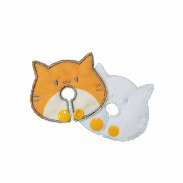 pediatric g tube protective pad cat design front and back showing soft layers for stoma care and protection
