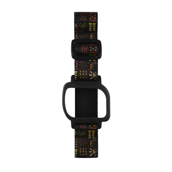 GlucoMen Day adjustable armband for insulin patch pump with colorful design.