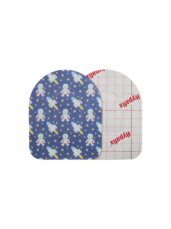 Omnipod Pod Patch with childhood memories design, adhesive patch with adhesion-enhancing and remover wipes.