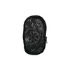 Compact black pouch for glucose meter with floral pattern and zipper closure