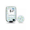 Freestyle Libre Reader and Sensor with Spring Edition floral stickers.