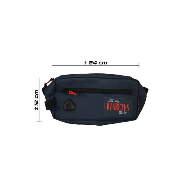 Diabetes Bag - Dia-Diabetics Supply Travel Kit with multiple pockets, waterproof phone section, 24x12 cm size.