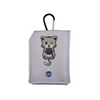 Insulin pump pouch for kids with cartoon design and carabiner attachment.