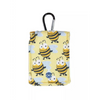 Insulin pump pouch for kids with bee print including carabiner and loop for secure attachment, featuring a cooling system.