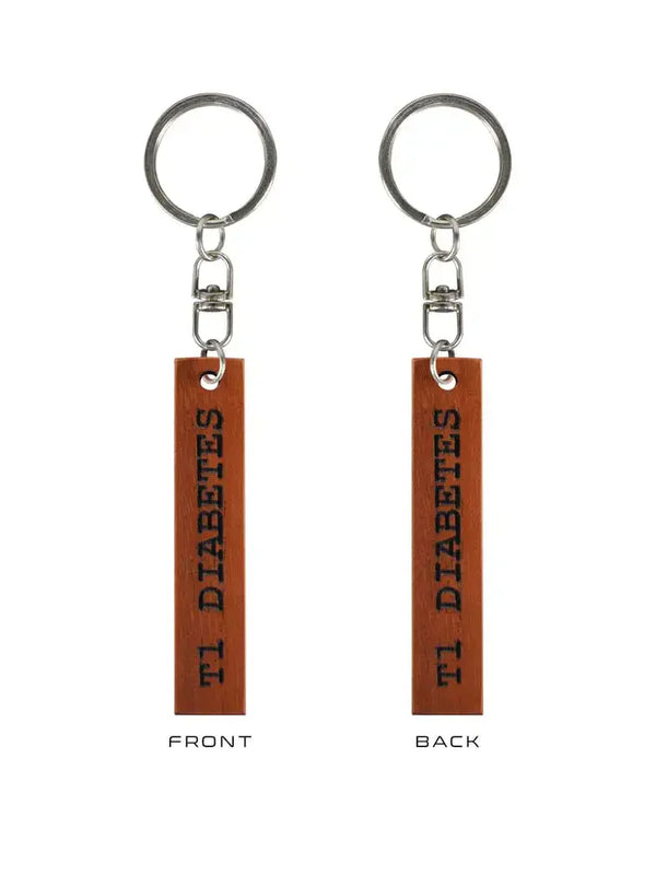 Portachiavi in legno "T1 Diabetes" I>∧∨ - Kaio-Key Hanger