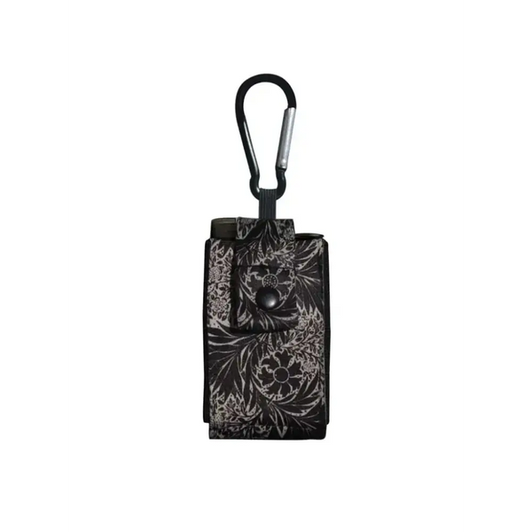 Universal Dia-Mini Pouch for insulin pump with carabiner attachment and floral design.