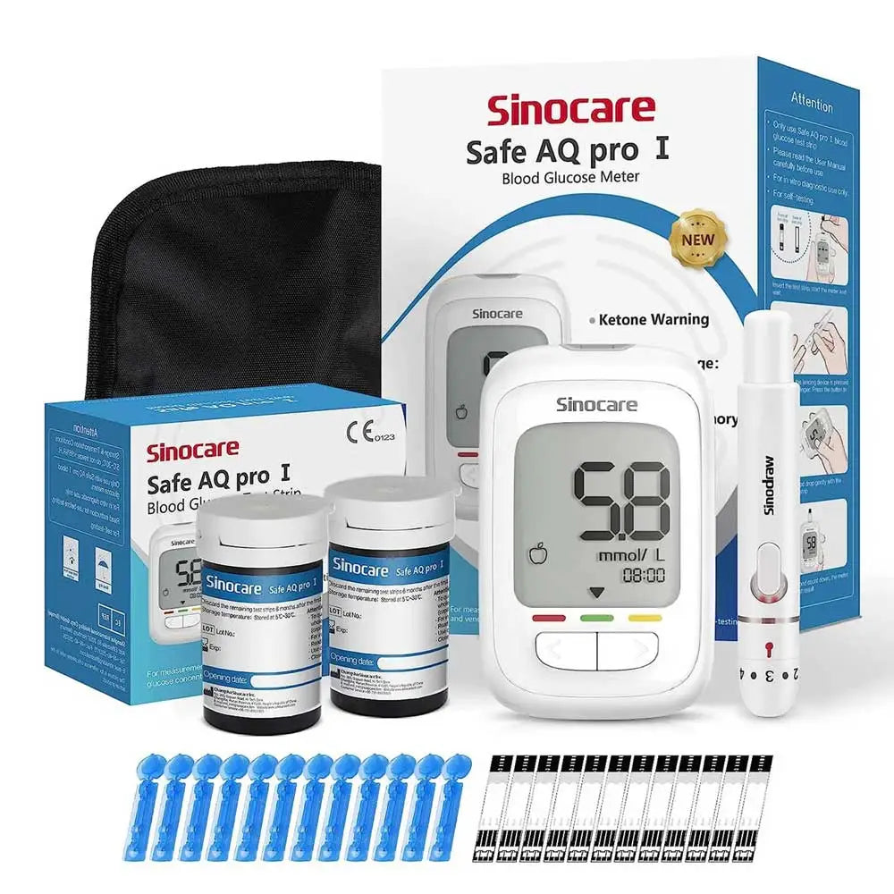 sinocare safe aq pro blood glucose meter kit with strips and lancets for accurate diabetes glucose monitoring Immagine