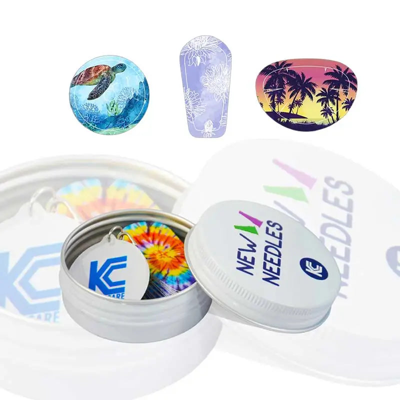 Glucose Sensor Stickers Serie in Reusable Tin Can - Neutral Series Immagine