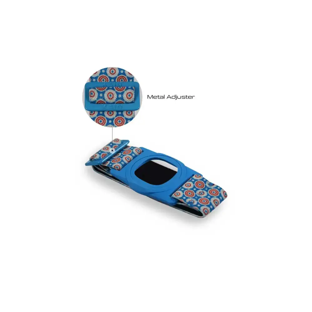Medtronic Simplera armband for children with rotating clip and metal adjuster, designed for comfort and secure fit.