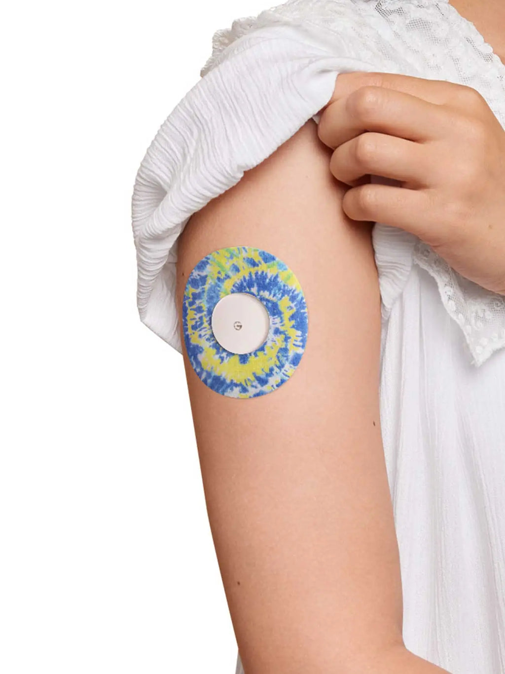 Cerotto adesivo per FreeStyle Libre 2, Color Splash, fantasia tie-dye sul braccio