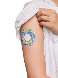 Cerotto adesivo per FreeStyle Libre 2, Color Splash, fantasia tie-dye sul braccio
