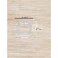 CGM Sensor Patch Template - Kaio-Patch Template on wooden background with dimensions.