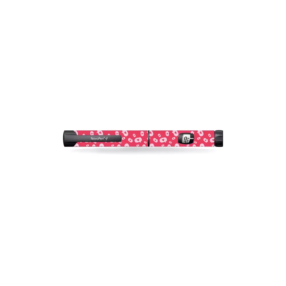 Novopen Echo insulin pen with Valentine 2024 love-themed sticker decoration