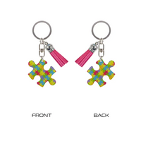 Medical Awareness Keychain with colorful puzzle piece design, promoting Autism Awareness, practical accessory for advocacy.