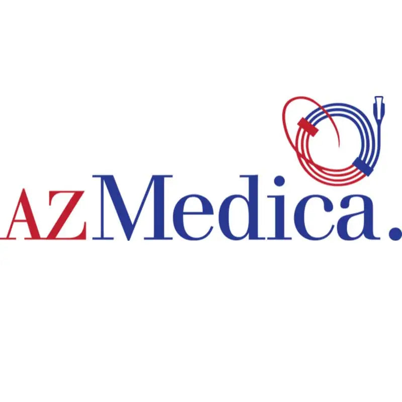 AZMedica logo with red "AZ" and blue "Medica," featuring a coiled red and blue cable icon. Immagine