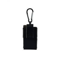 Universal compact pouch for insulin pump with carabiner attachment.