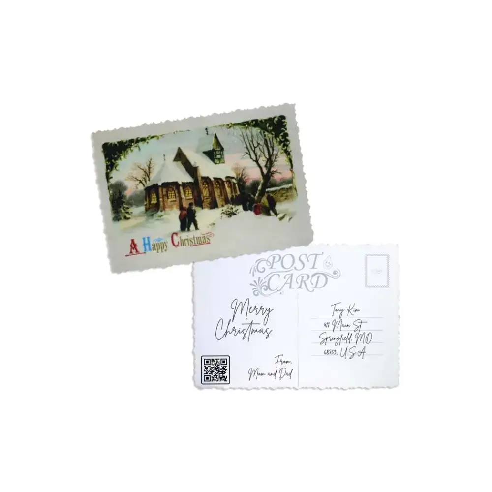Elegant Christmas Postcard - Kaio-Cards