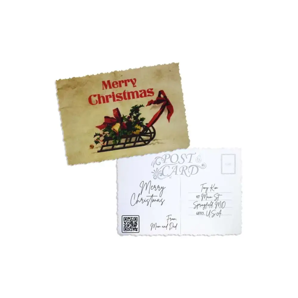 Elegant Christmas Postcard - Kaio-Cards