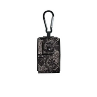Compact Dia-Mini insulin pump pouch with carabiner and belt loop.