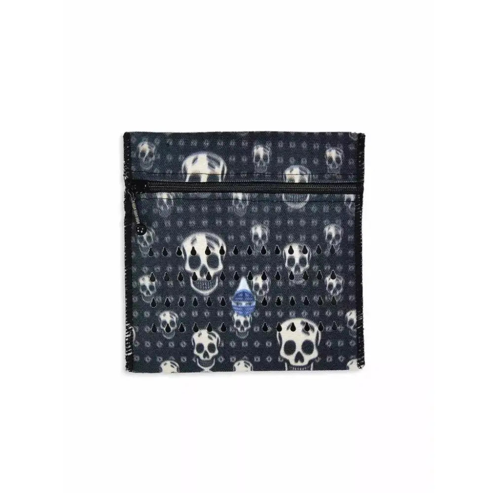 Insulin cooling wallet for kids with skull design, suitable for 3 vials or eye drops.