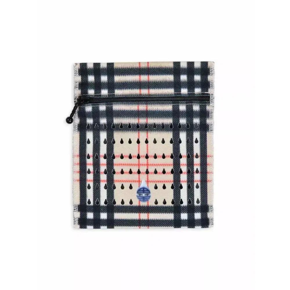 Insulin travel case cooling wallet for 4 vials with zipper and plaid design