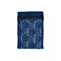 Insulin cooling wallet for 3 pens or 5 vials in blue lace design, Dia-Cool Spacy Lacy.