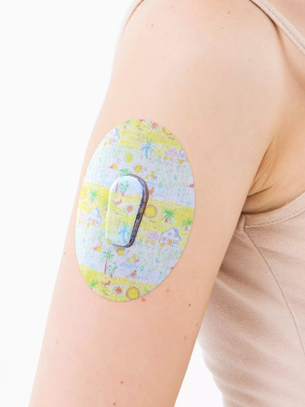Cerotto adesivo per Dexcom G6, fantasia Childhood Memories, sul braccio