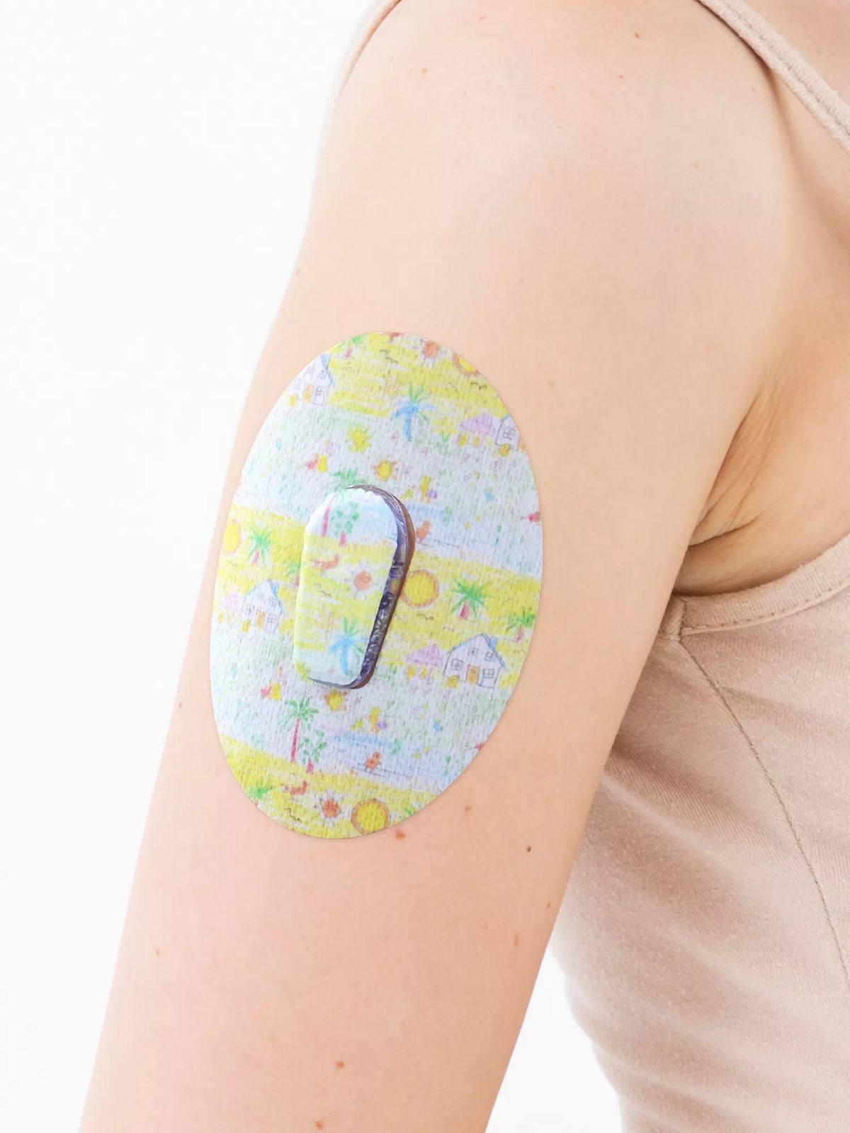 Cerotto adesivo per Dexcom G6, fantasia Childhood Memories, sul braccio