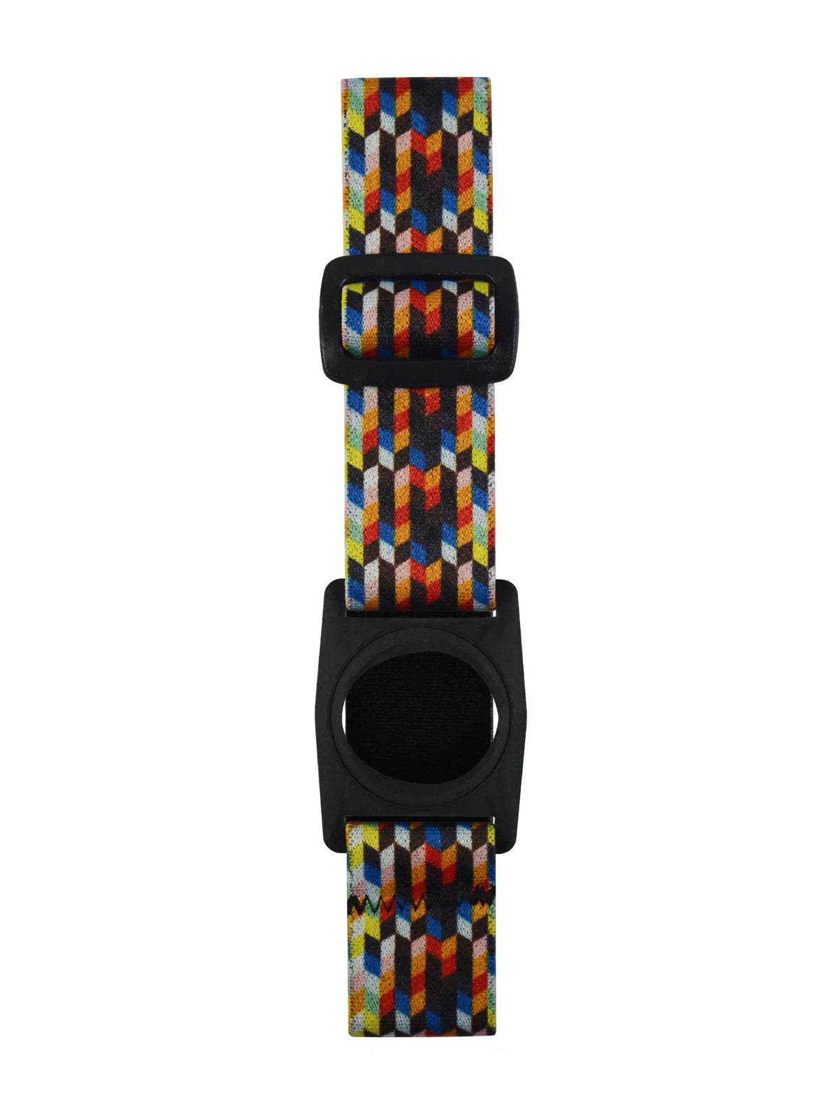 Dexcom G7 Armband with rotating clip in colorful Dia-Style graphic design, adjustable for secure sensor placement.