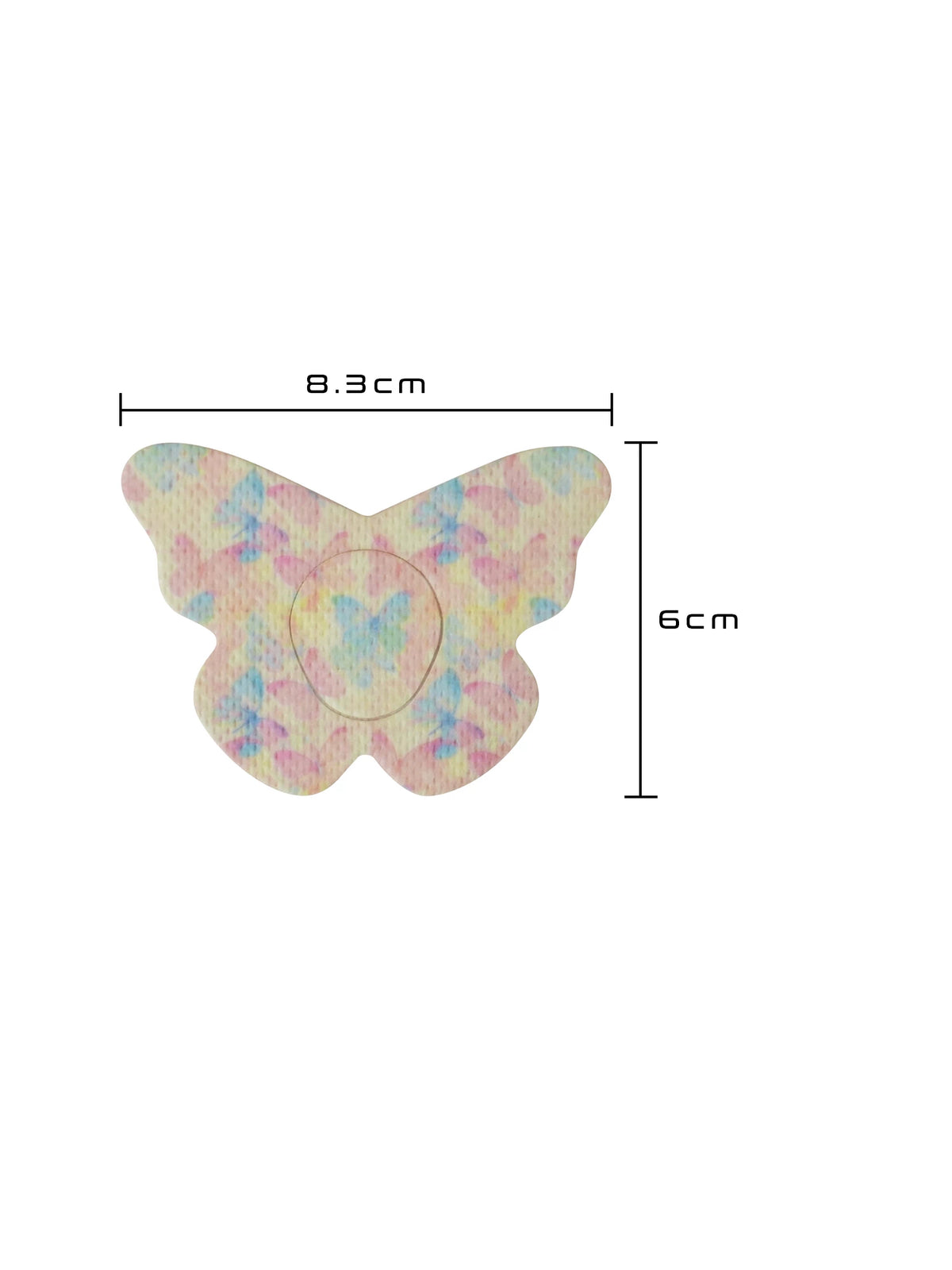 Cerotto adesivo per Dexcom G7, forma farfalla, dimensioni 8,3 x 6 cm