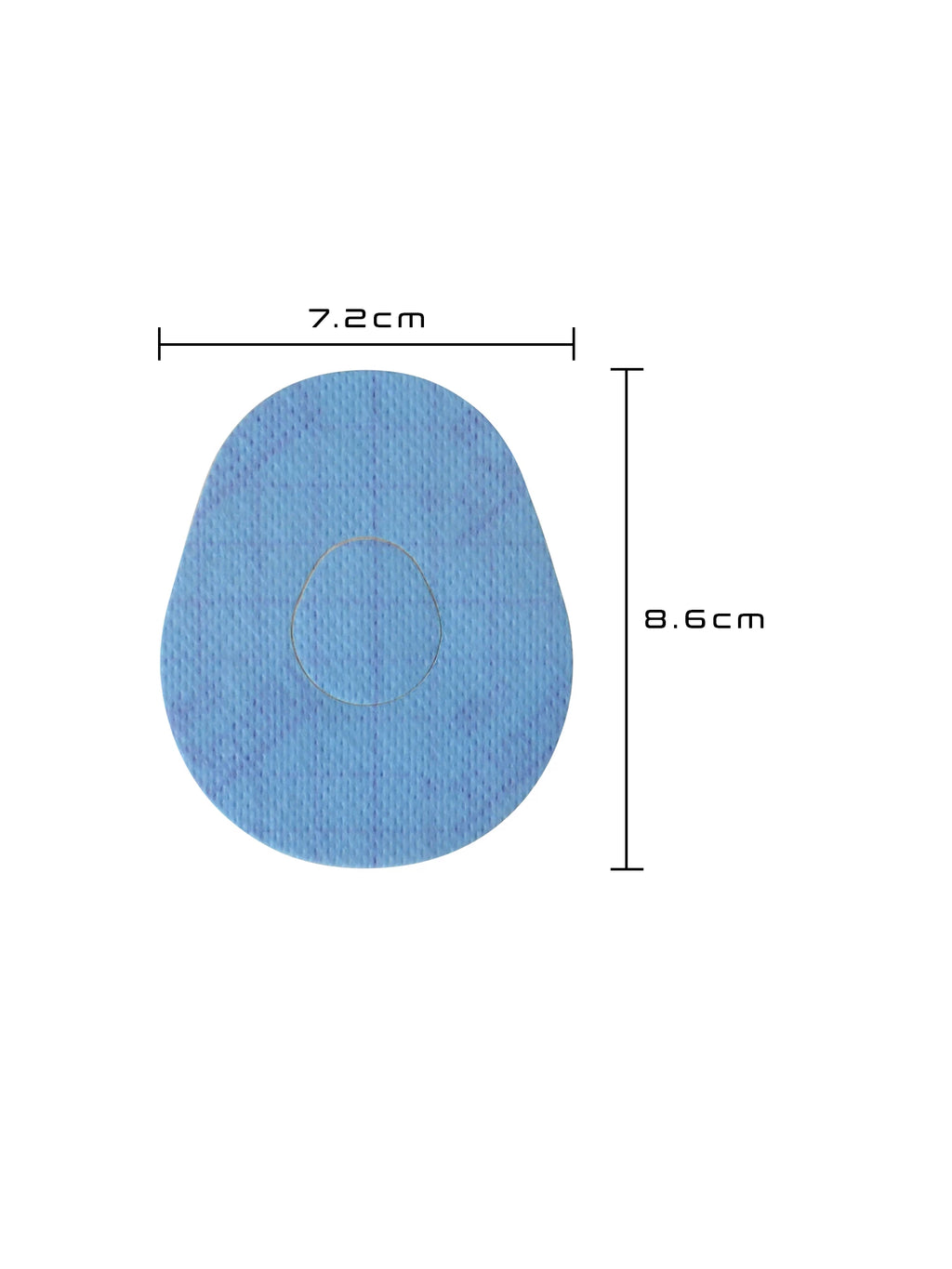 Cerotto adesivo per Dexcom G7, forma goccia, dimensioni 7,2 x 8,6 cm