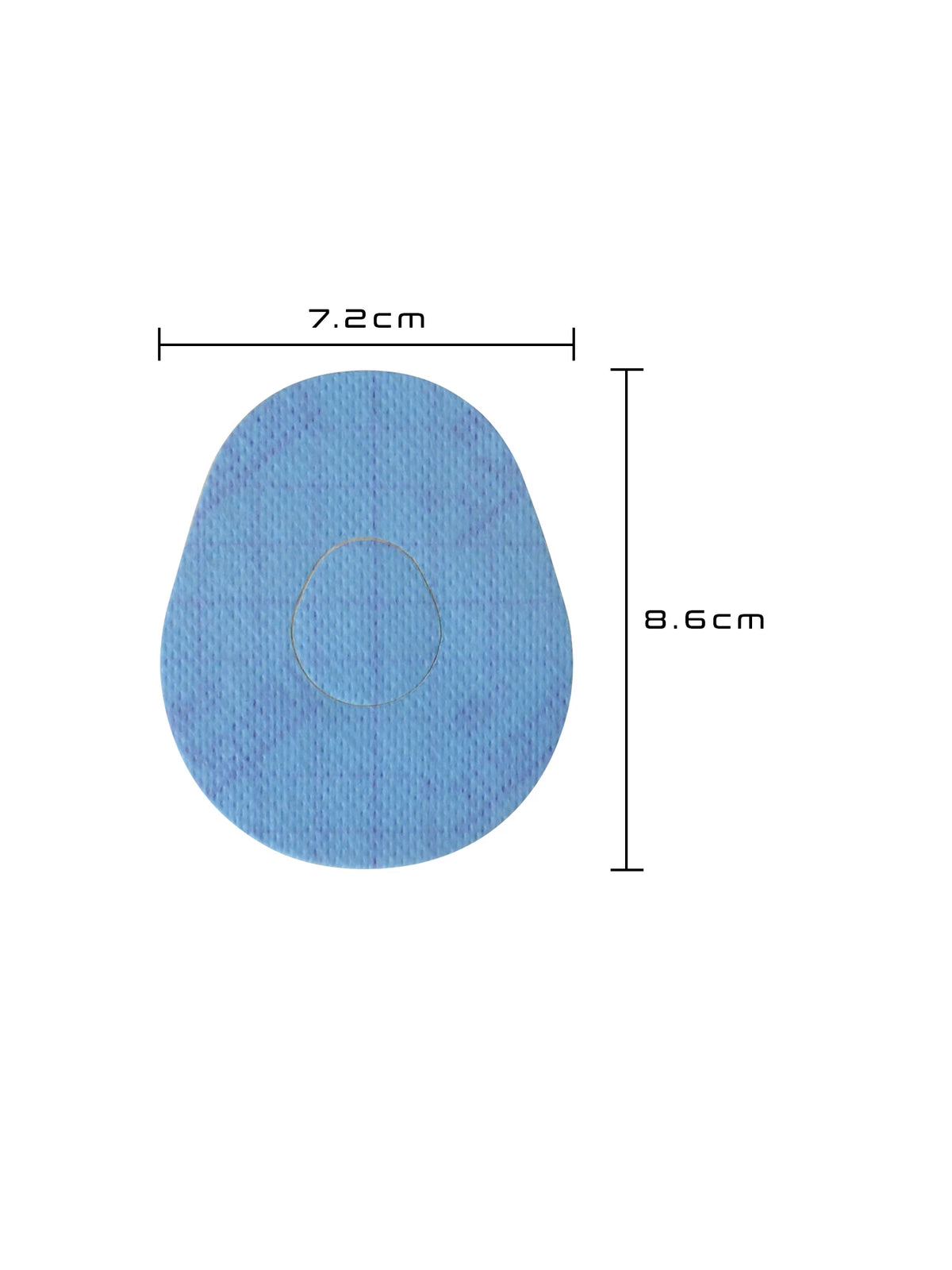 Cerotto adesivo per Dexcom G7, forma goccia, dimensioni 7,2 x 8,6 cm