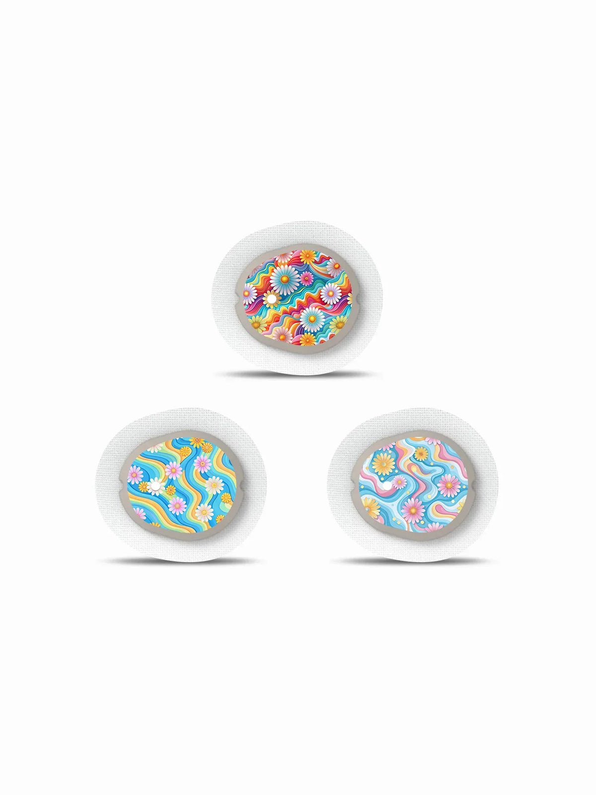 Summer-themed Dexcom G7 stickers with vibrant beach and ocean-inspired designs.