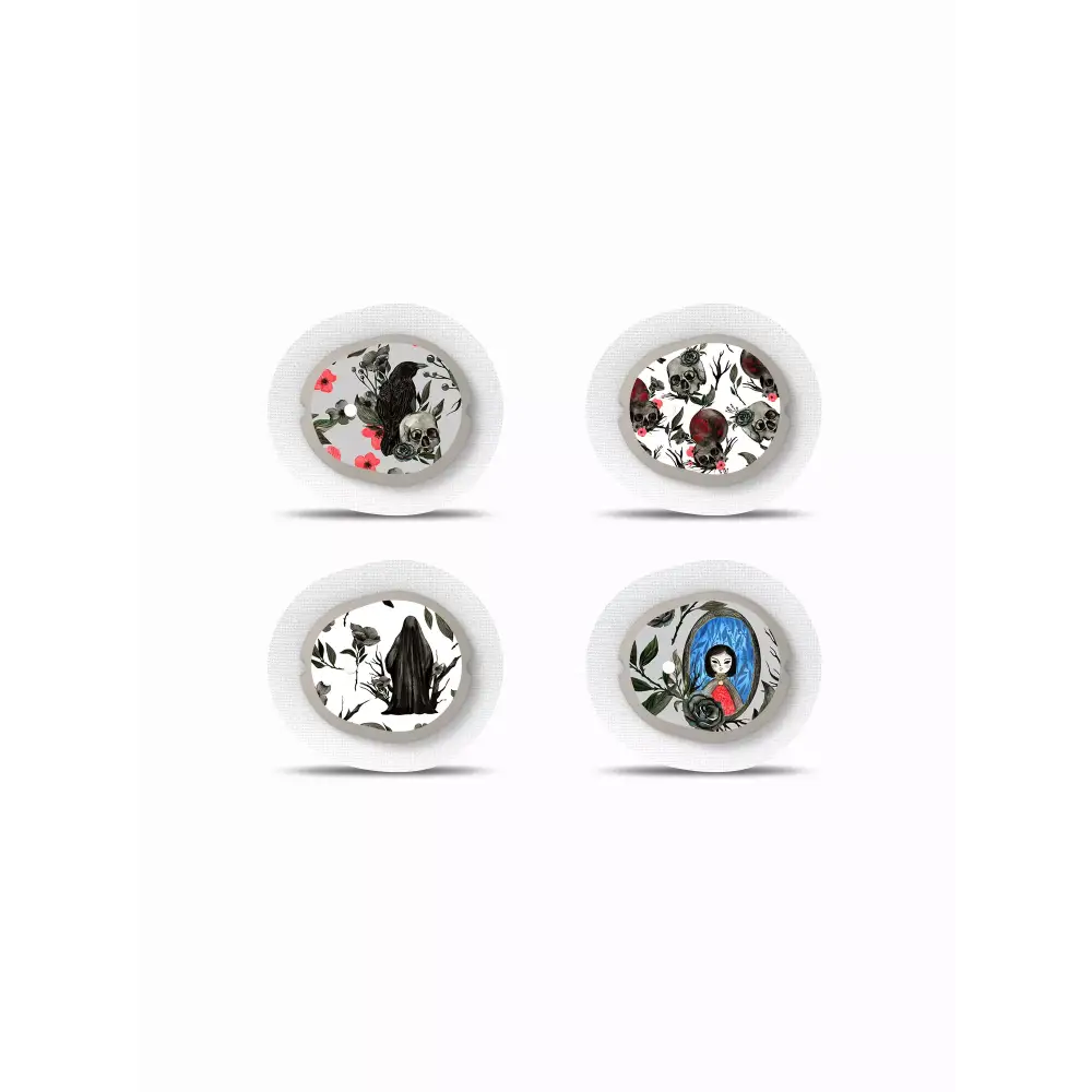 Halloween-themed Dexcom G7 CGM Sensor Stickers, set of 4.