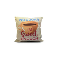 Diabetes Awareness Pillow Cover with humorous "I'm Sweet Enough" design, 40x40 cm, promotes awareness and comfort.