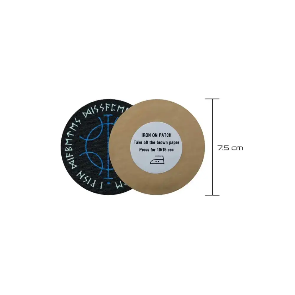Viking-themed diabetes awareness iron-on patch, 7.5 cm, unique design, easy application.