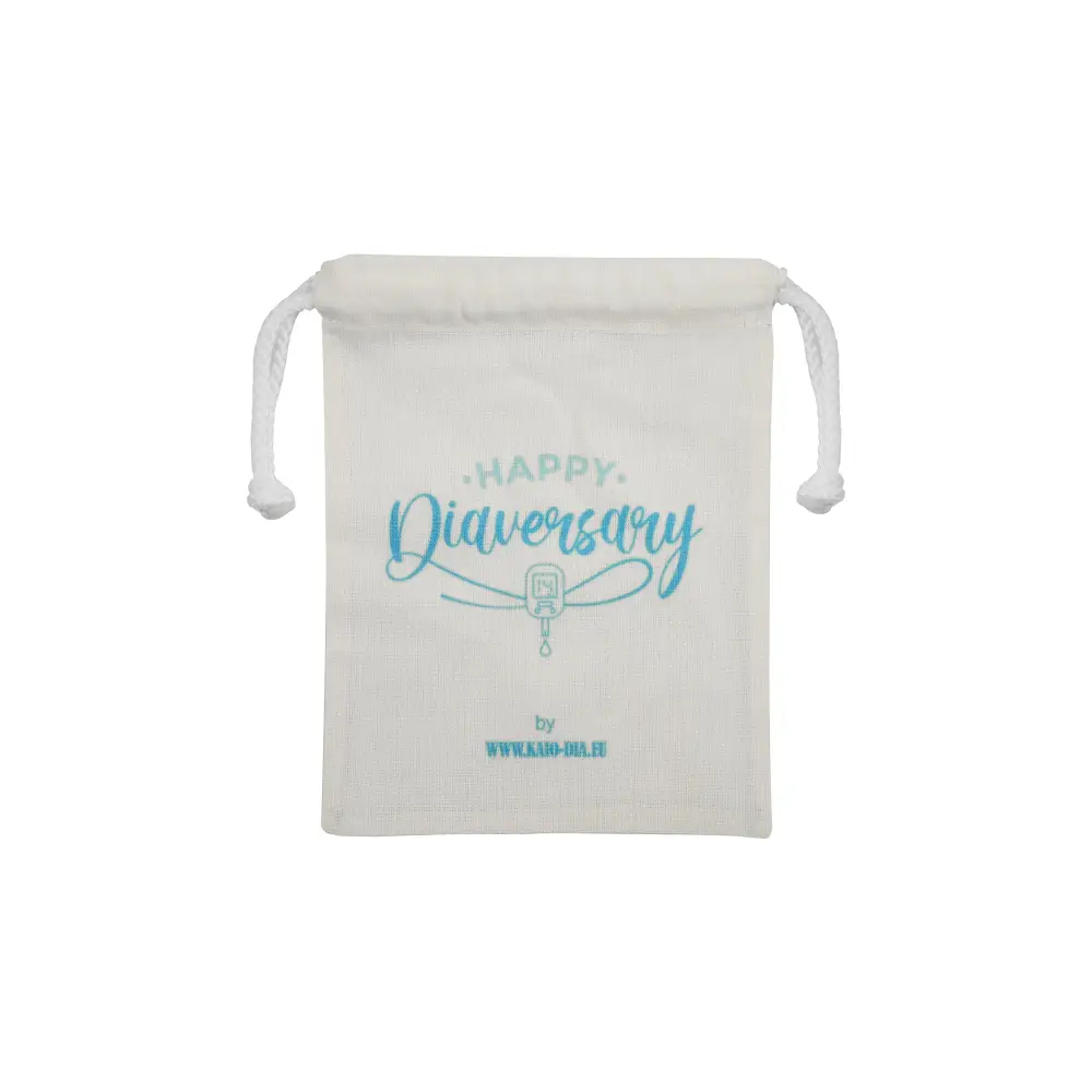 Kaio-Dia Diaversary Gift Bag open view, displaying 'Happy Diaversary' design, ideal for personal items and small gifts.