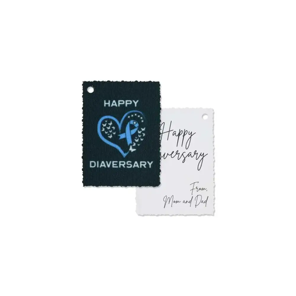 Diaversary gift tags with inspirational designs and pre-punched holes for easy attachment.