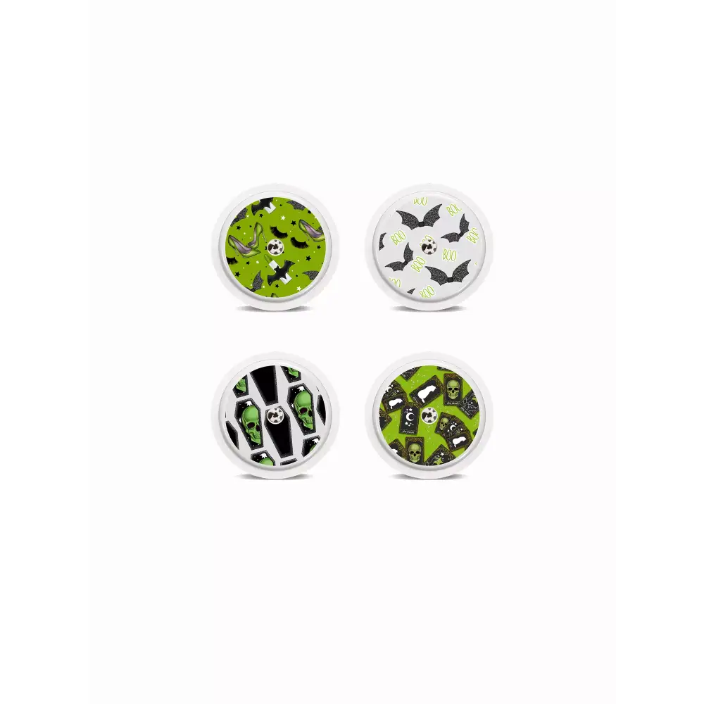Freestyle Libre Halloween sensor stickers set with spooky designs.