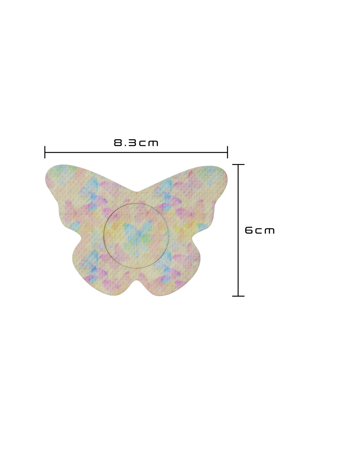 Cerotto adesivo per FreeStyle Libre 2, forma farfalla, dimensioni 8,3 x 6 cm