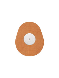 FreeStyle Libre 2 drop shape patch in orange solid color, breathable adhesive patch to help support sensor wear