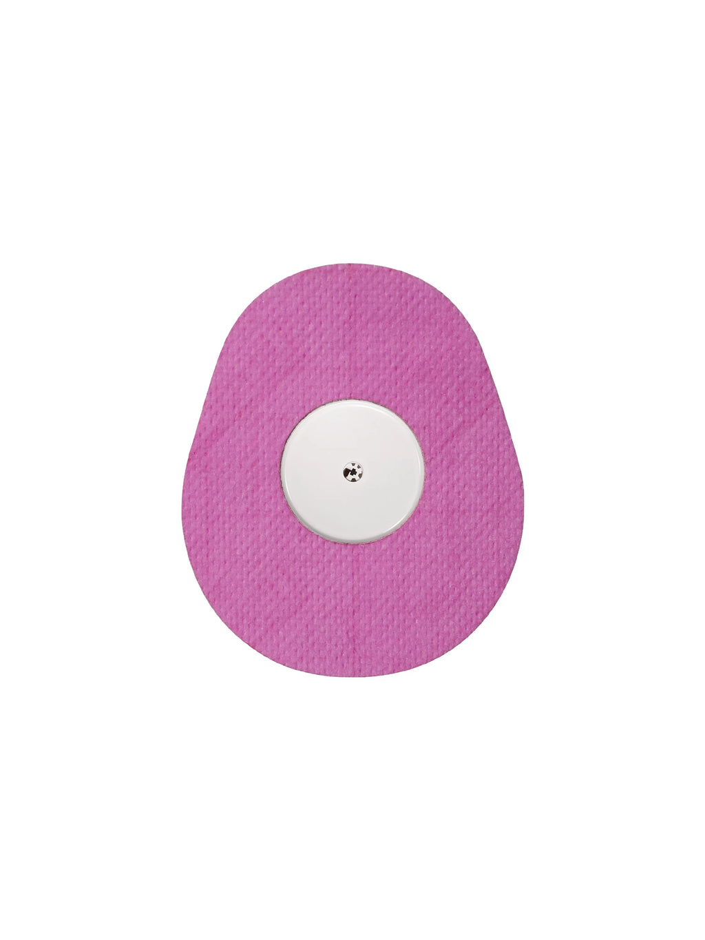 FreeStyle Libre 2 drop shape patch in pink solid color, breathable adhesive patch to help support sensor wear