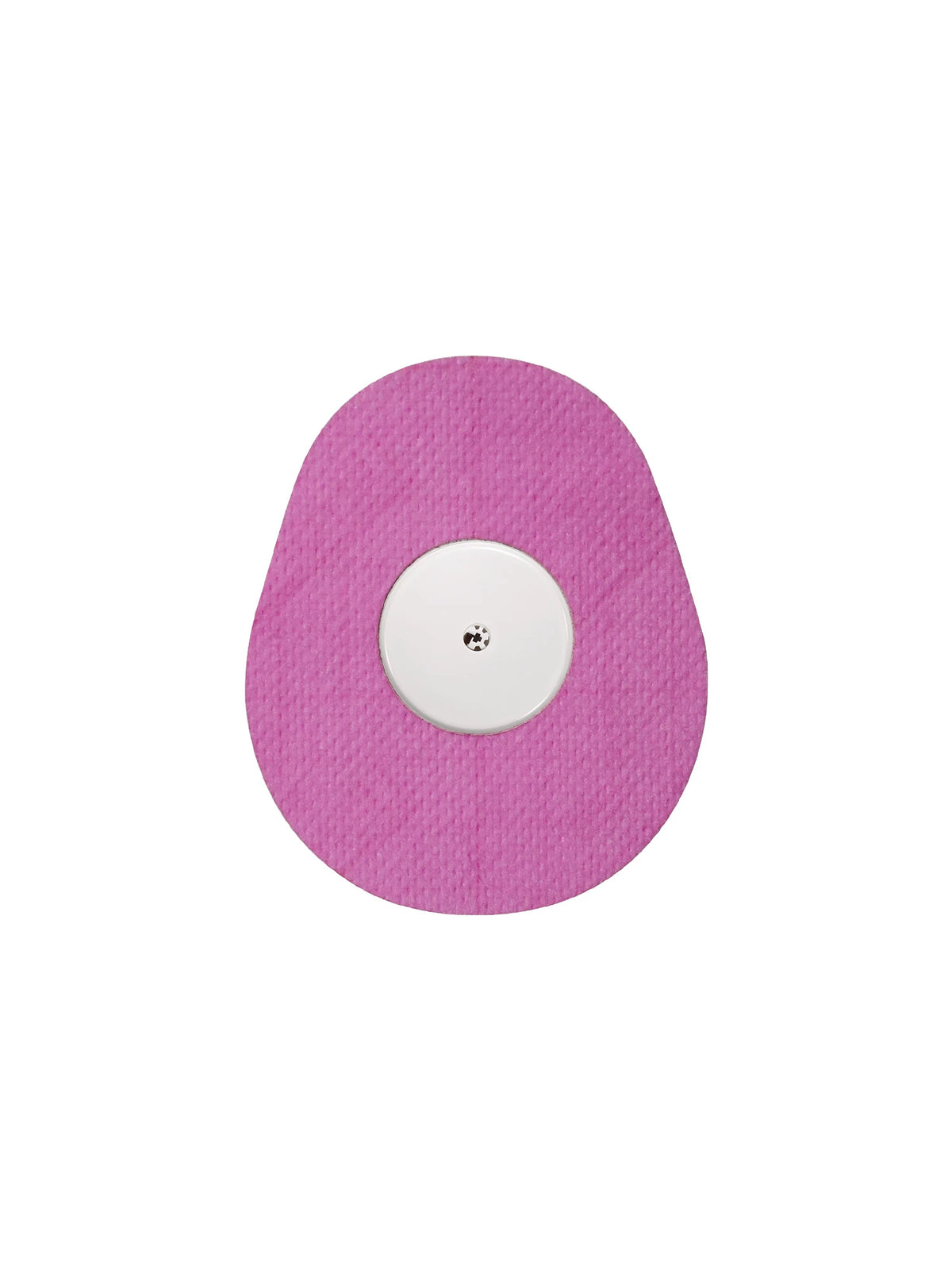 FreeStyle Libre 2 drop shape patch in pink solid color, breathable adhesive patch to help support sensor wear