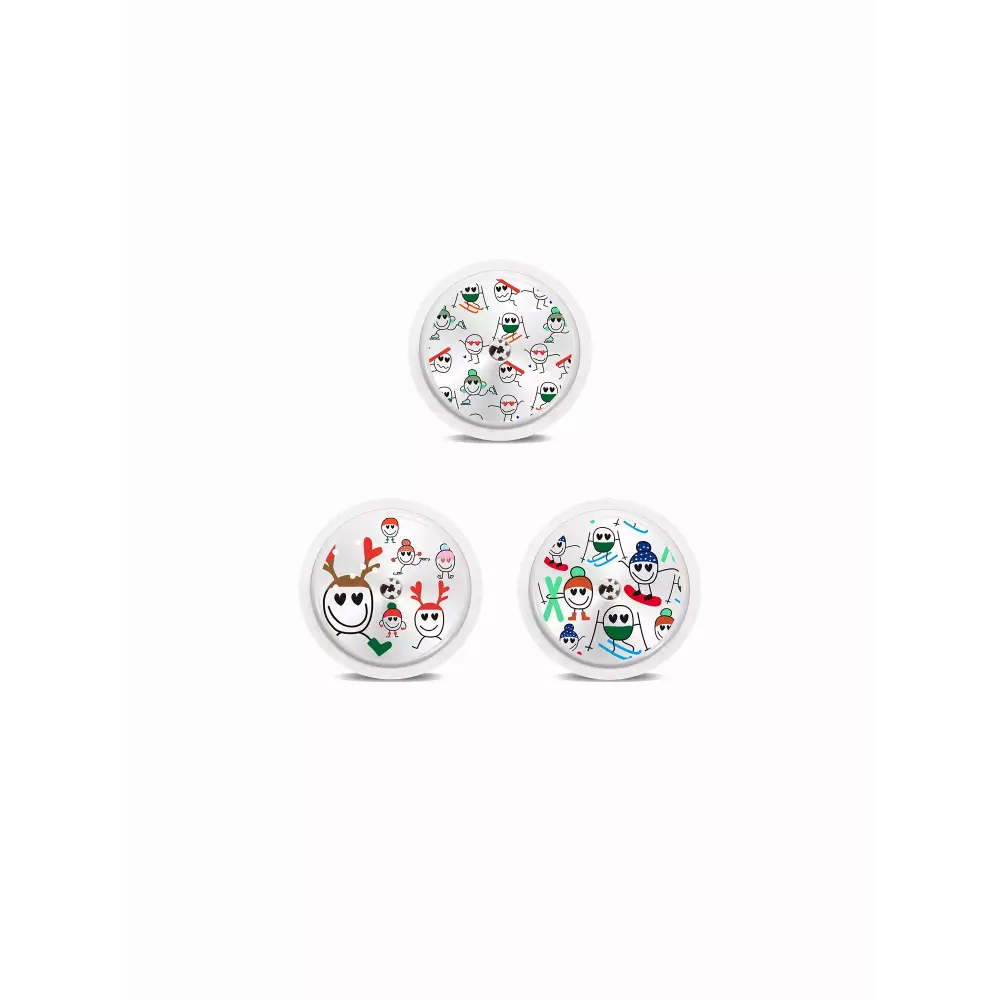 Freestyle Libre 2 Stickers - Winter Edition, featuring three snowman-themed designs.