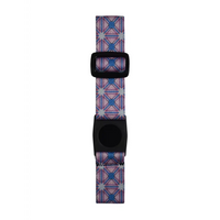 Freestyle Libre 3 Arm Band with adjustable, elastic patterned strap in pink and blue for secure sensor fit and comfort