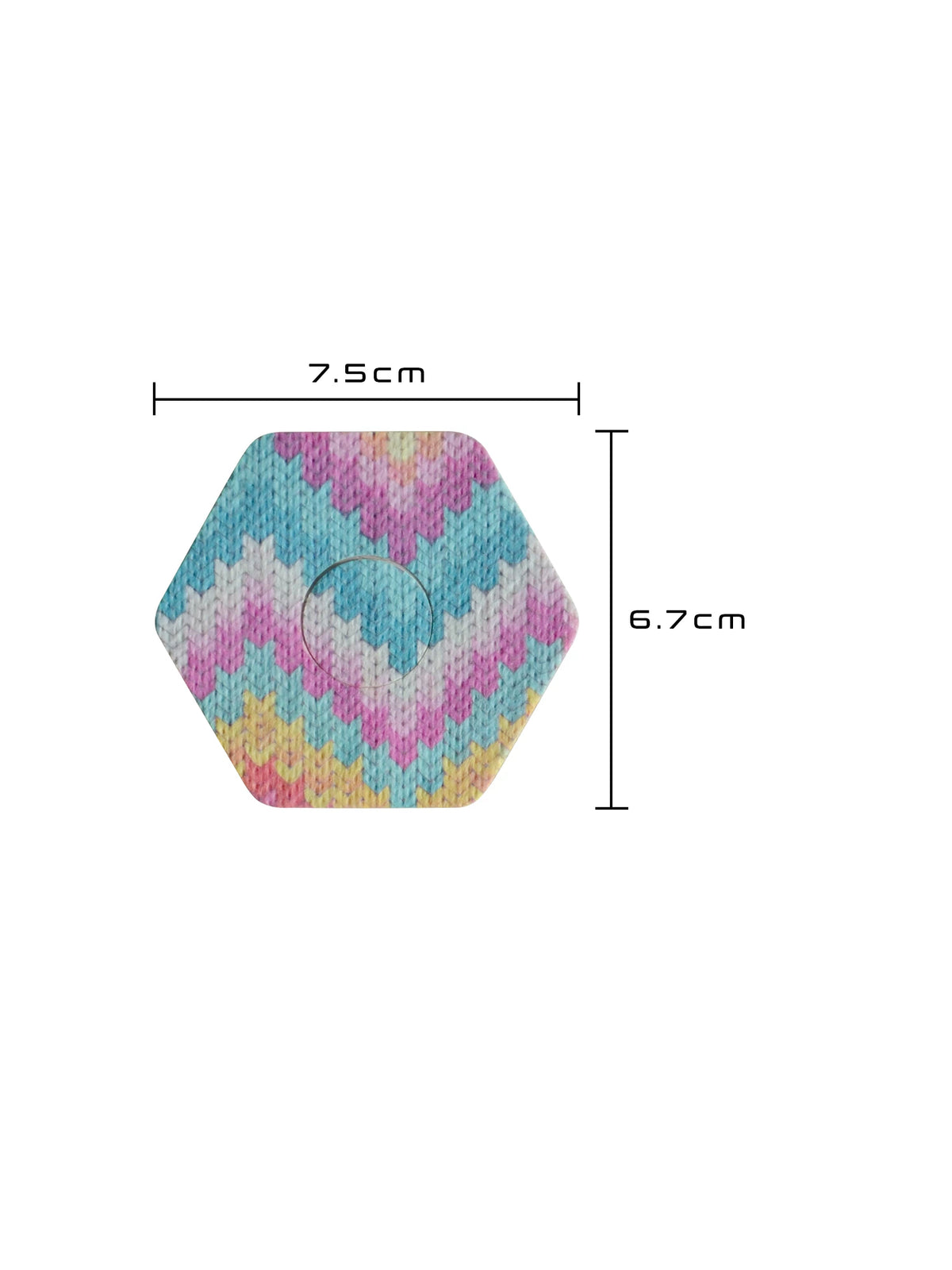 Cerotto adesivo per FreeStyle Libre 3, forma esagonale, dimensioni 7,5 x 6,7 cm