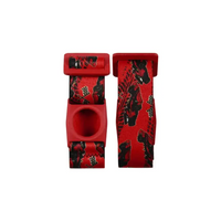 Freestyle Libre 3 sensor armband for children with red and black print, designed for comfort and durability.