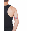 Freestyle Libre 2 Sensor Adjustable Armband - Dia-Style Barbie Edition, pink, worn on arm, for kids with diabetes.